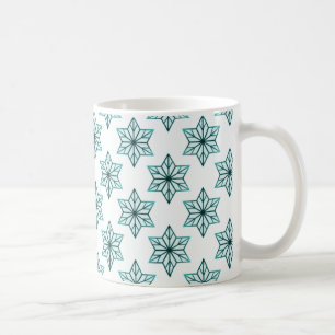 Taza De Café Mug de Starburst vintage, Verde azulado