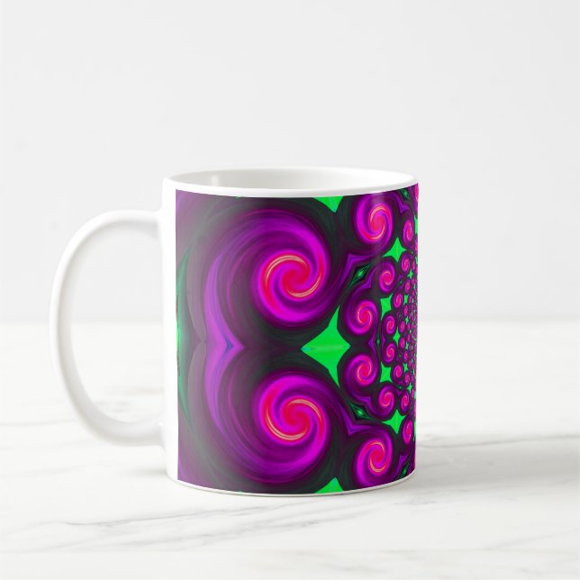 Taza De Café Mug. de Swirl Purple Fire (Izquierda)