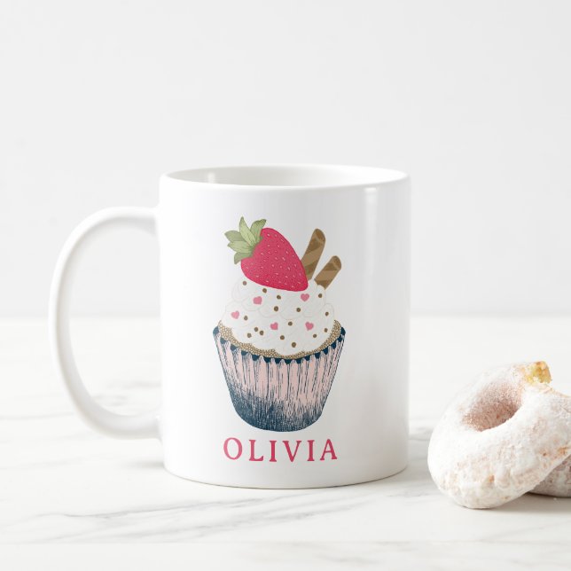 Taza De Café Mug de tarta personalizada - Regalo de cumpleaños  (Con donut)