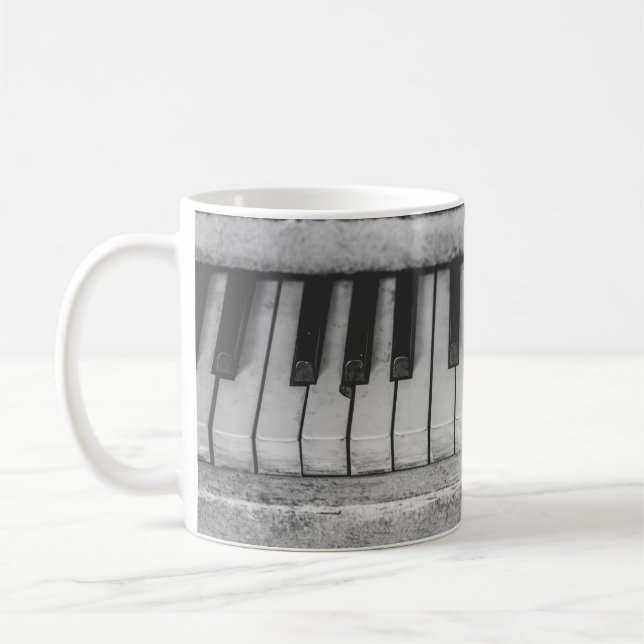 Taza De Café Mug de teclado de piano con problemas de época (Izquierda)
