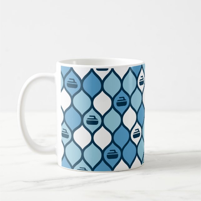 Taza De Café Mug. de tela curvada - Azul/Blanco (Izquierda)