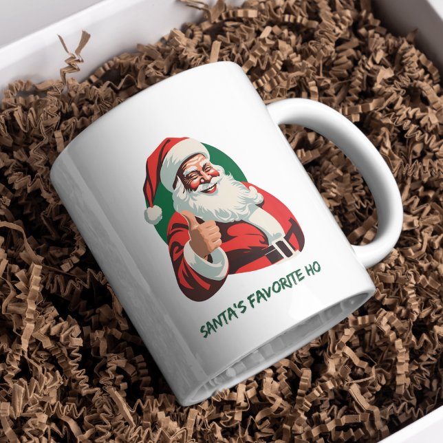 Taza De Café Mug de Thumbs-Up de Santa - fiesta festiva animada (Subido por el creador)