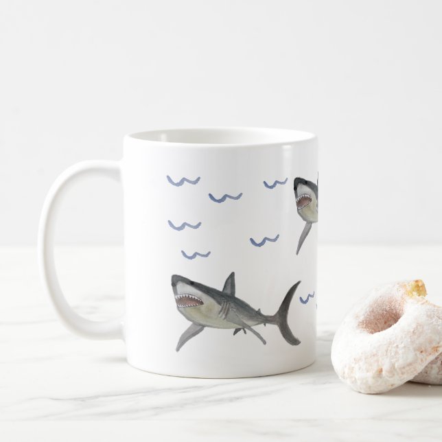 Taza De Café Mug de tiburón (Con donut)