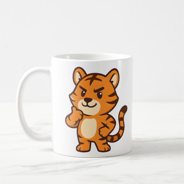 Taza De Café Mug de tigre mate - Drinkware animal adorable (Izquierda)
