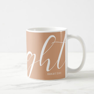 Taza De Café Mug de tipografía blanca de salmón oscuro