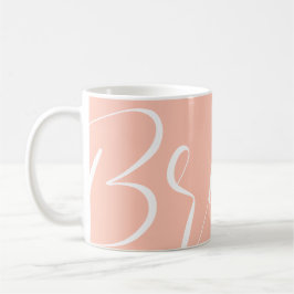 Taza De Café Mug. de tipografía blanca rosa pastel