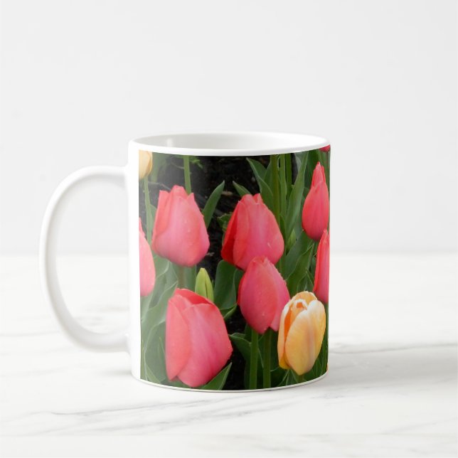 Taza De Café Mug de tulipanes (rojo y oro) (Izquierda)