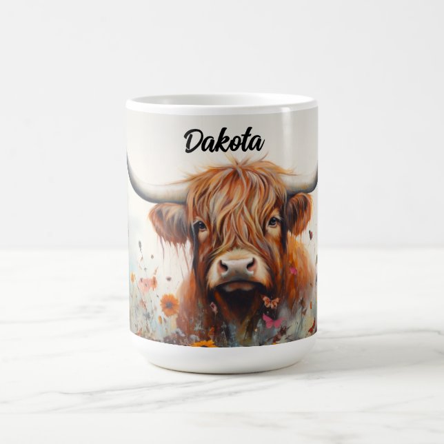 Taza De Café Mug de vaca de Highland personalizado (Centro)