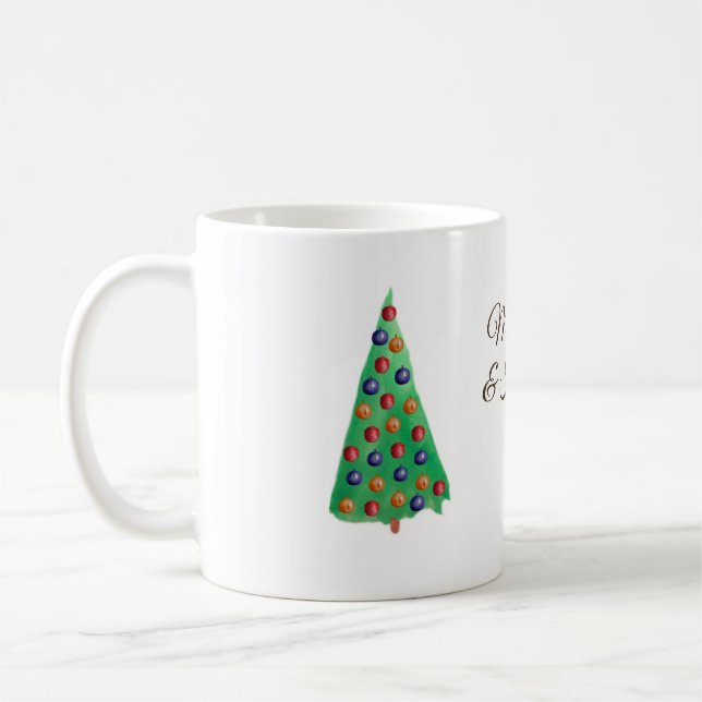 Taza De Café Mug de vacaciones, árbol de Navidad (Izquierda)