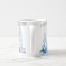 Mug de velero: Patrón acuático