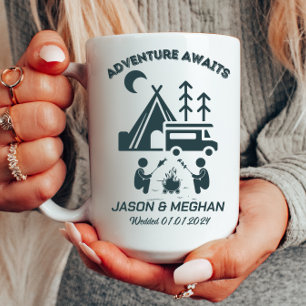 Taza De Café Mug de viaje de regalo de camping Boda personaliza