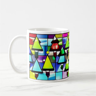 Taza De Café Mug de vidrio manchado de árbol de Navidad