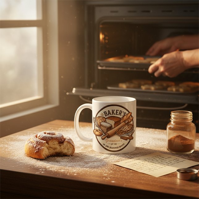 Taza De Café Mug de Vintage Baker personalizable (Subido por el creador)
