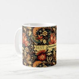 Taza De Café Mug de Vintage de Floral Elegante Medieval