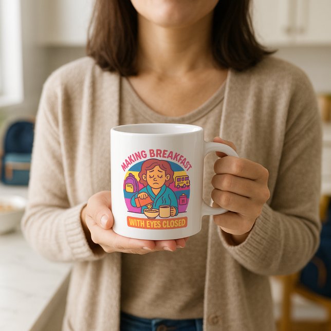 Taza De Café Mug de vuelta a la escuela, desayuno de padres (Subido por el creador)