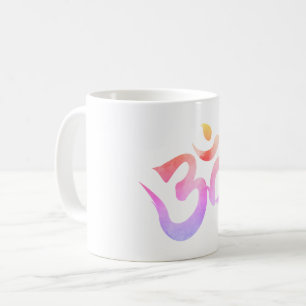 Taza De Café Mug De Yoga, Mantra Om, Waterololor Om Mug