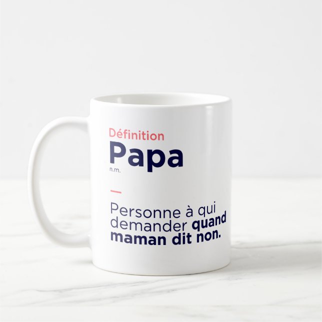 Taza De Café Mug Définition Papa (Izquierda)