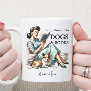 Taza De Café Mug del amante del libro y del perro