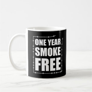 Taza De Café Mug del aniversario libre de humo de un año