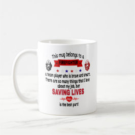 Taza De Café Mug del bombero. Esto Pertenece A Un Bombero