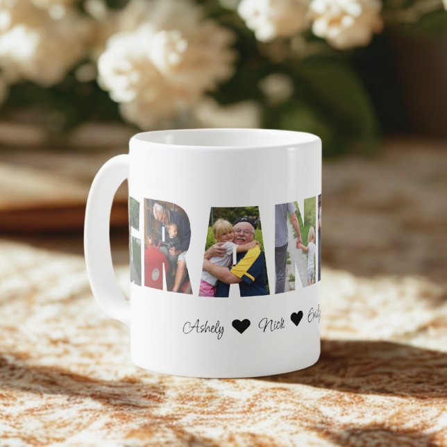 Taza De Café Mug del Collage de fotos del abuelo con 7 fotos (Subido por el creador)
