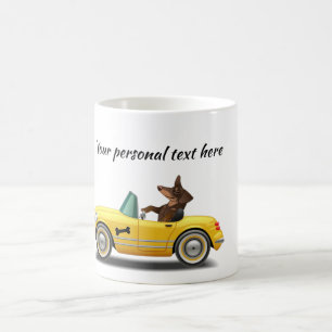 Taza De Café Mug. del conductor del coche deportivo Dachshund