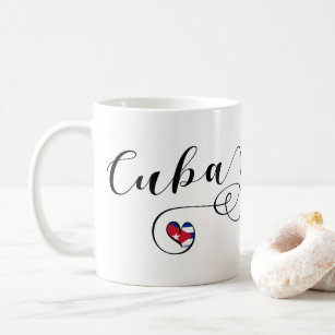 Taza De Café Mug del Corazón de Cuba, Corazón de Cuba, Bandera 