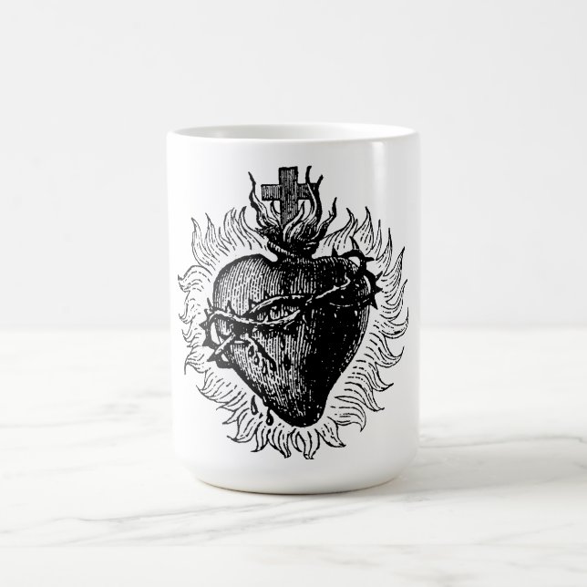 Taza De Café Mug del corazón sagrado (Centro)