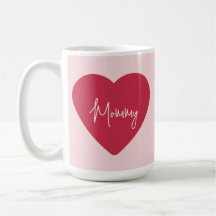Mug del Día de la Madre personalizado - Corazón ro