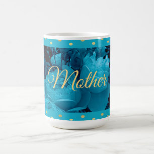 Taza De Café Mug del Día de la Madre Rosa Azul