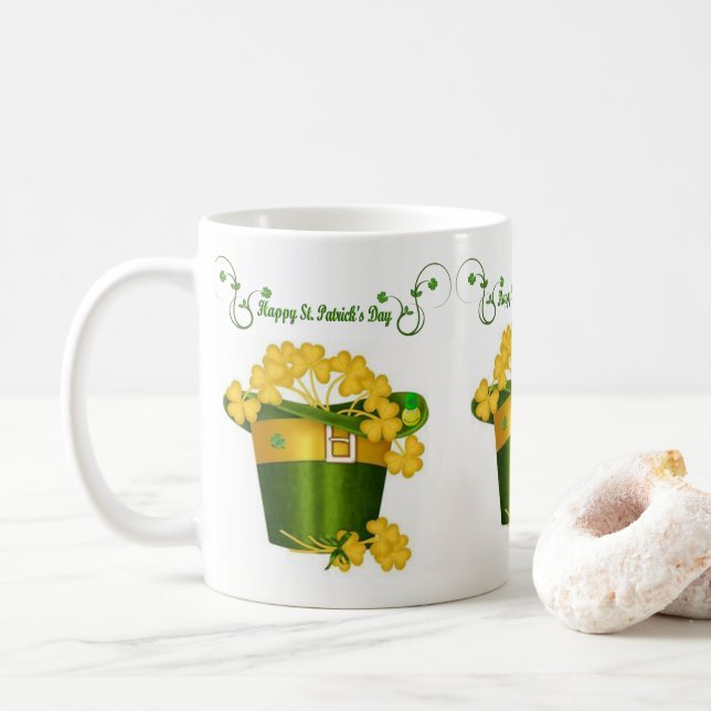Taza De Café Mug del Día de San Patricio (Con donut)