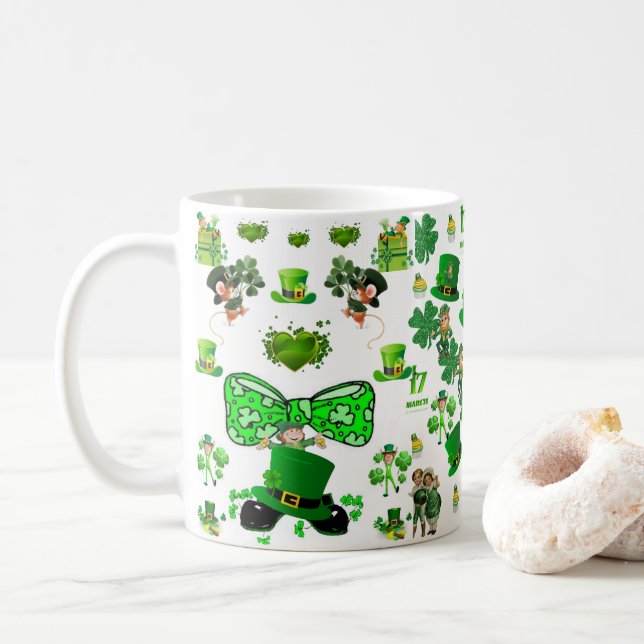Taza De Café Mug del Día de San Patricio (Con donut)