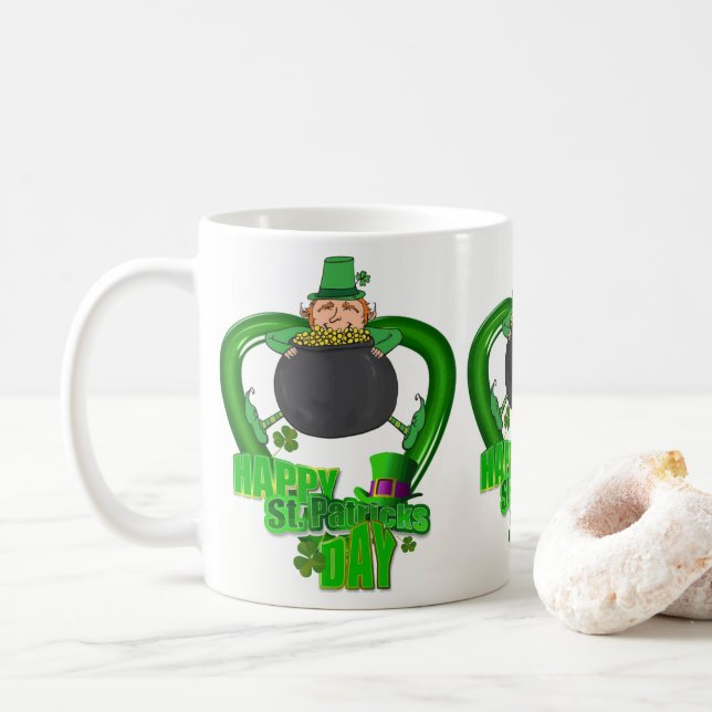 Taza De Café Mug del Día de San Patricio (Con donut)