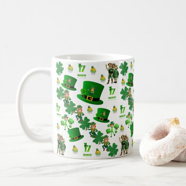 Taza De Café Mug del Día de San Patricio (Con donut)
