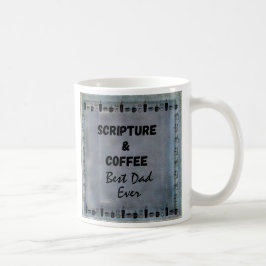Taza De Café Mug del Día del Padre | Escritura | Gris Azul Rúst