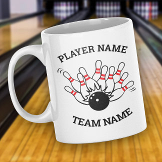 Taza De Café Mug del equipo de boliche - Nombre del equipo y ju