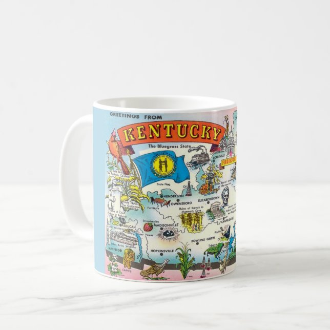 Taza De Café Mug del mapa de Kentucky (Anverso izquierdo)