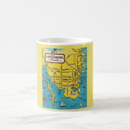 Taza De Café Mug del mapa de la Florida de San Petersburgo