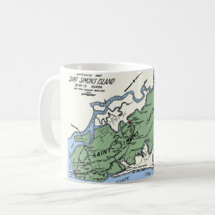 Taza De Café Mug del mapa de la isla de St Simons