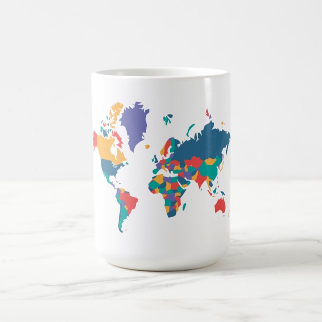 Taza De Café Mug del Mapa Mundial de Diversión (Centro)