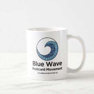 Taza De Café Mug. del movimiento de la tarjeta postal azul