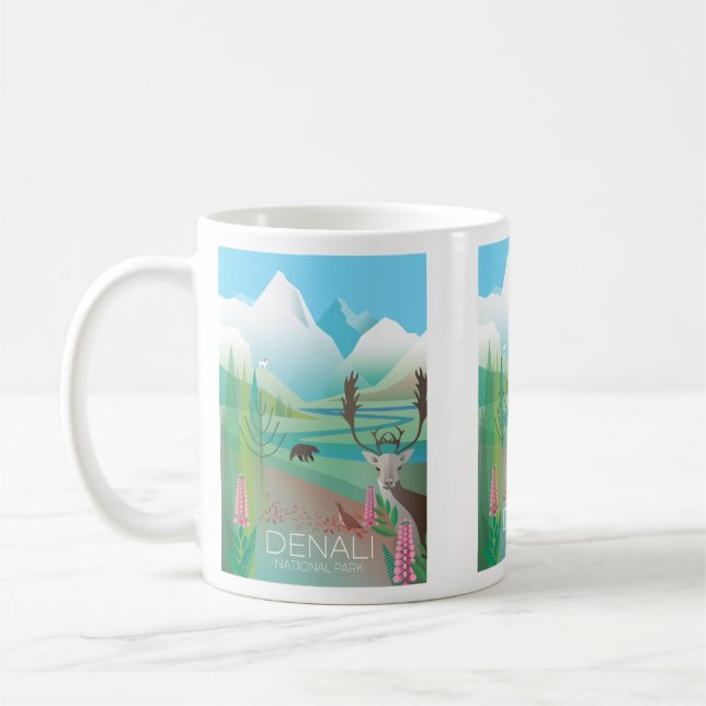Taza De Café Mug del parque nacional Denali (Izquierda)