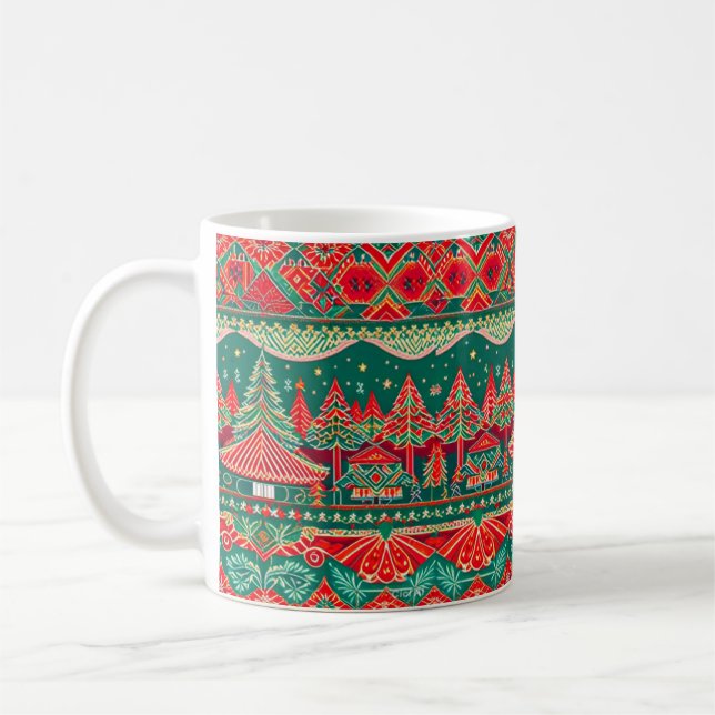Taza De Café Mug del patrón de navidades (Izquierda)