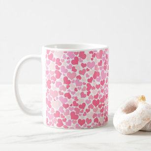 Taza De Café Mug del patrón del corazón rosado