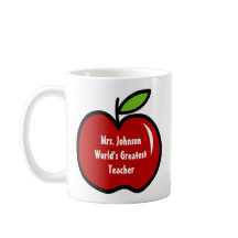 Mug del profesor con manzana roja | Diseño persona