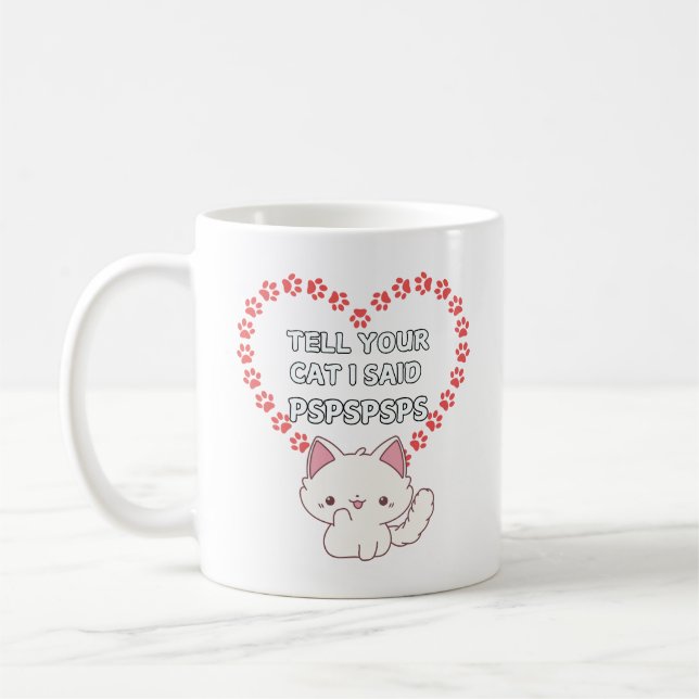 Taza De Café Mug del propietario del gato lindo - Gato gracioso (Izquierda)