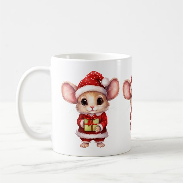 Taza De Café Mug. del ratón de los Navidades cutáneos (Izquierda)