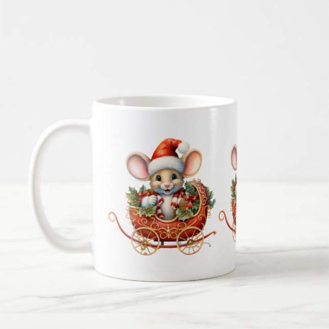 Taza De Café Mug. del ratón de los Navidades cutáneos (Izquierda)