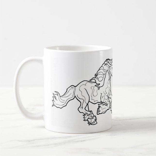 Taza De Café Mug. del tótem de caballo (Izquierda)