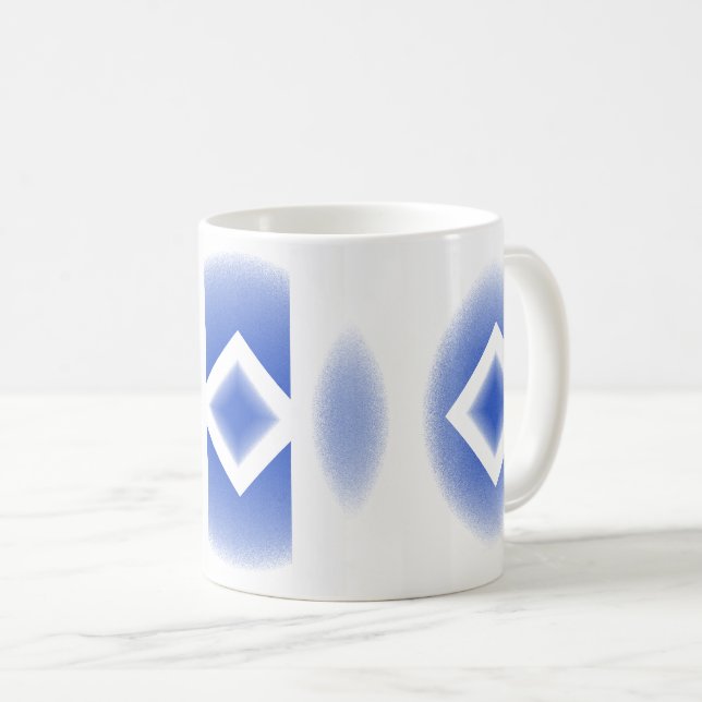 Taza De Café Mug - Diamantes y ovales azules (Anverso derecho)